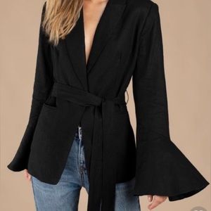 Free People Belted Blazer with Flair Sleeves